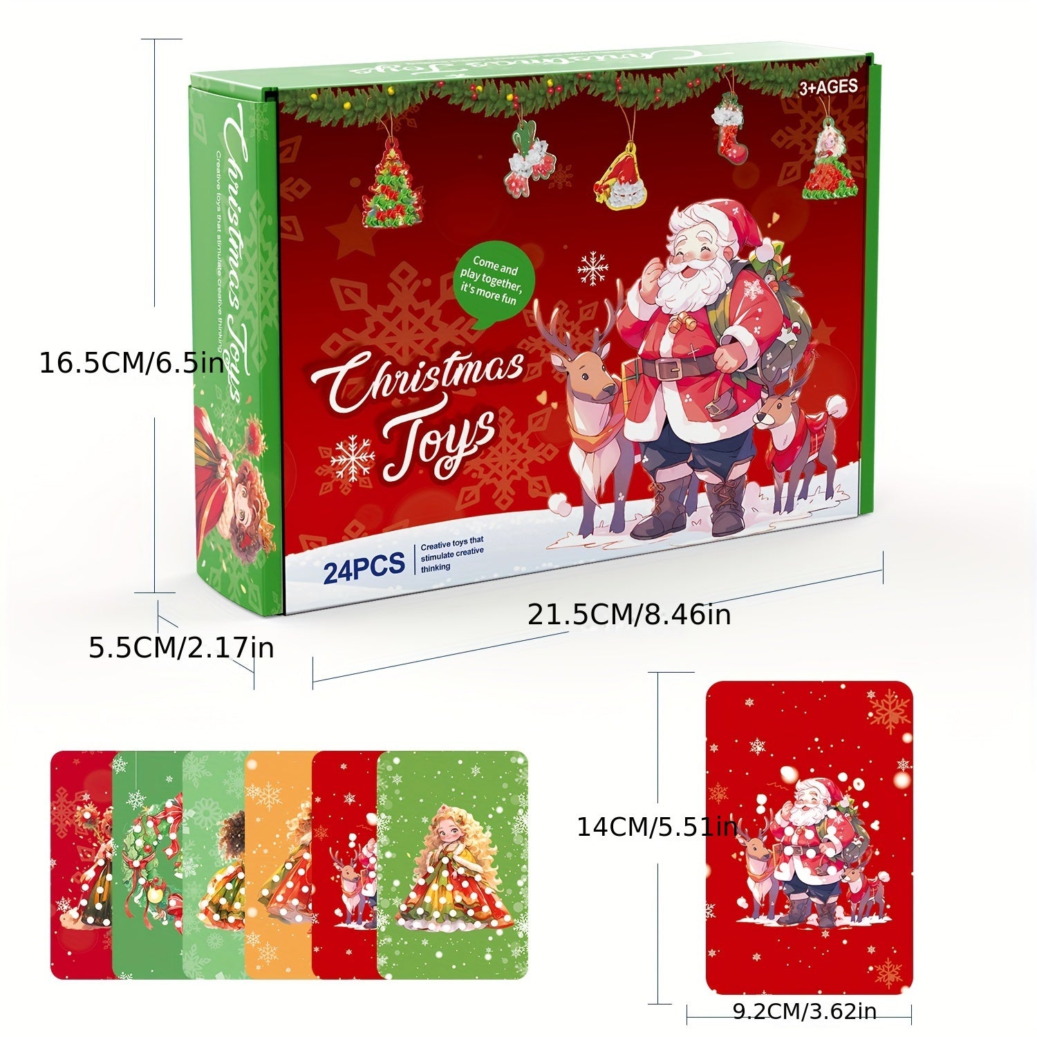 24pcs Christmas Theme Ornaments Dressing Stickers Gift