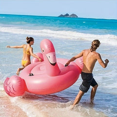 Flamingo Swim Ring with Handles Durable PVC Lightweight for Beach & Pool Parties