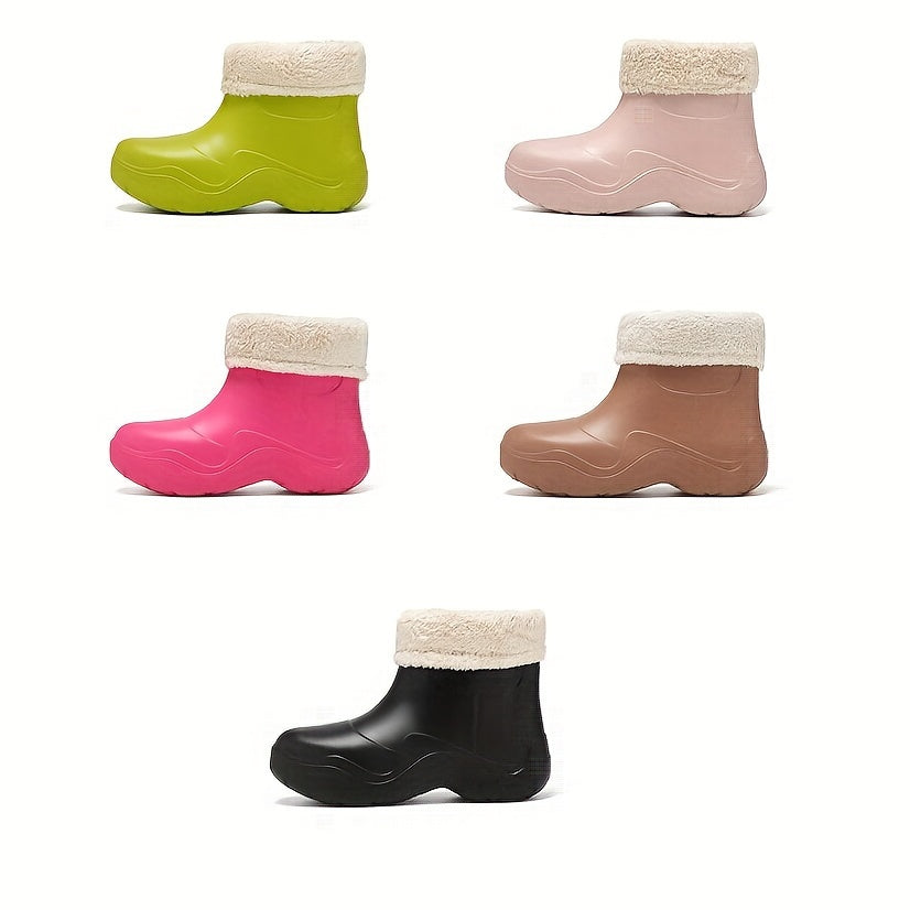 Women's Winter Rain Boots Waterproof Fleece Lined Warm Snow Boots