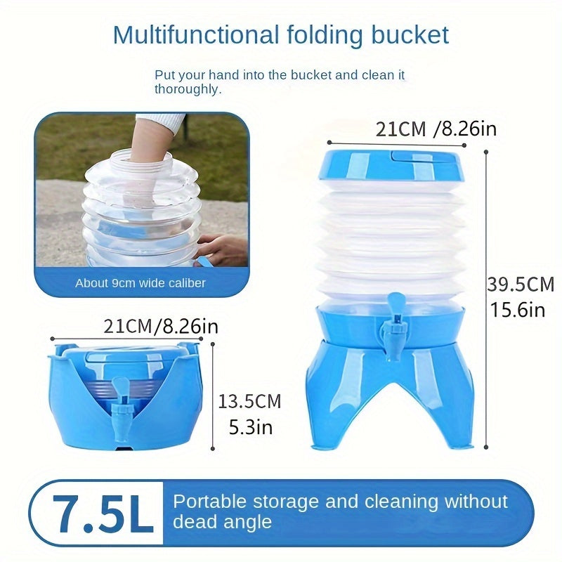 Large Capacity Folding Water Bucket Telescopic Water Container With Faucet