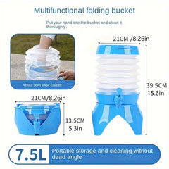 Large Capacity Folding Water Bucket Telescopic Water Container With Faucet