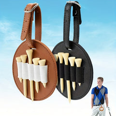 Golf Spike Insert Bag Faux Leather Outdoor Waist Hanging Bag