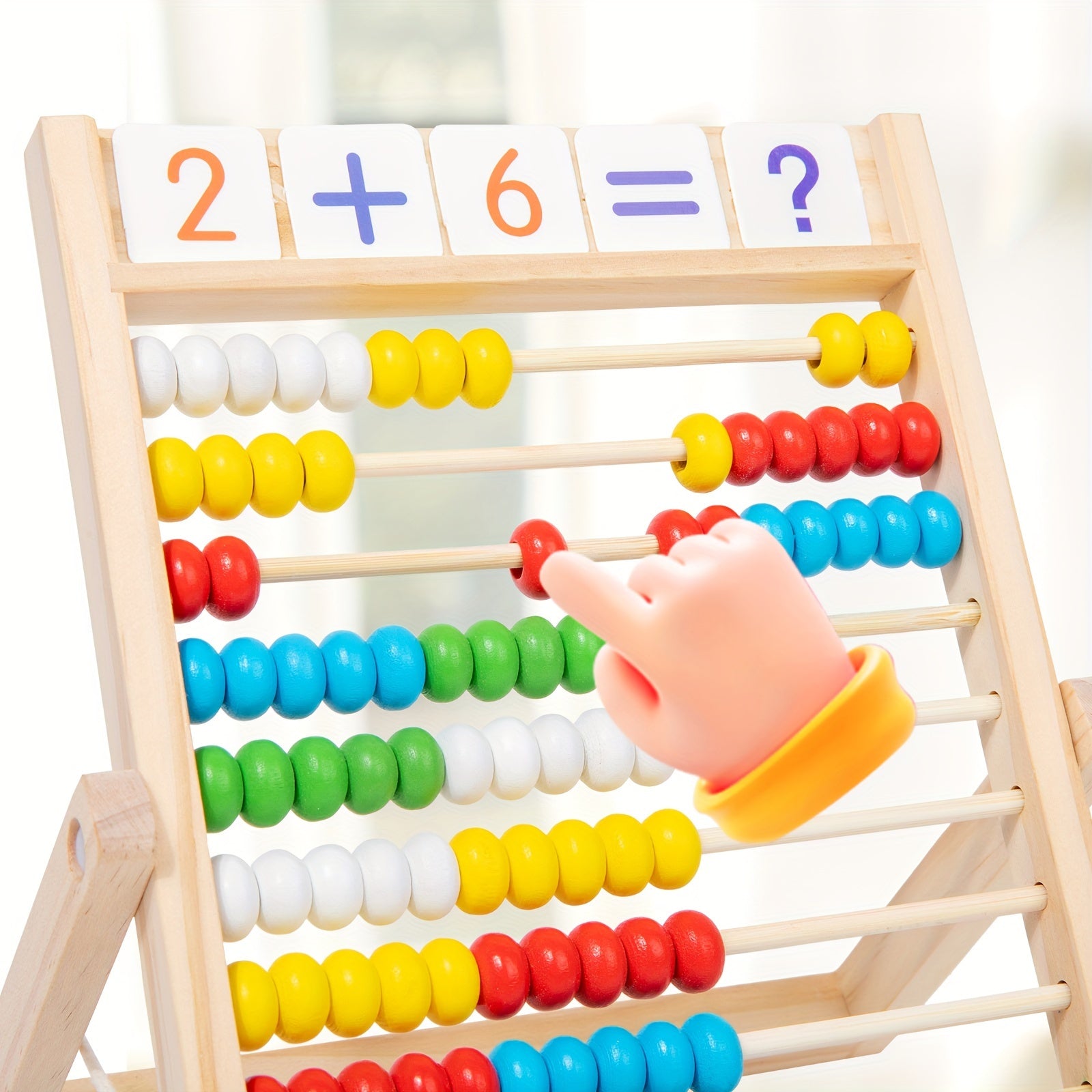 Wooden Computing Frame with Numbered Pegs