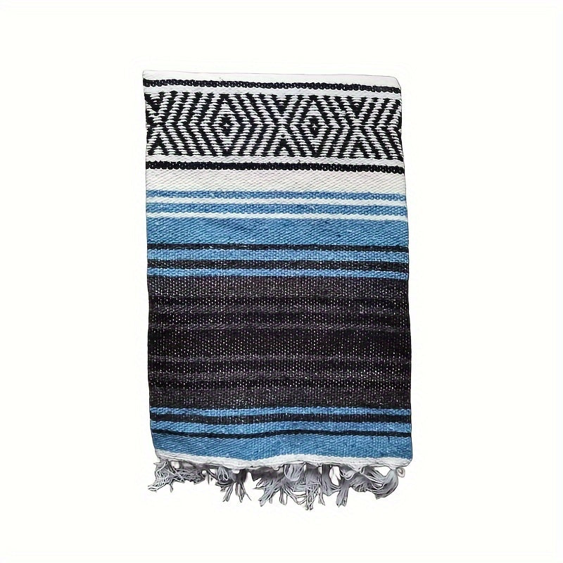 Handwoven Mexican Blanket for Yoga Picnic Camping Equestrian Saddle