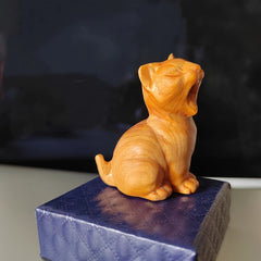 Wooden Kitten Ornament Model Holiday Gift