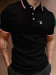 Men's Swordsman Print Golf Shirt