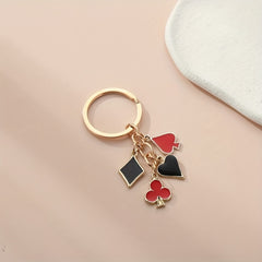 Heart Spade Enamel Keychain Bag Charm Women Girls Gift