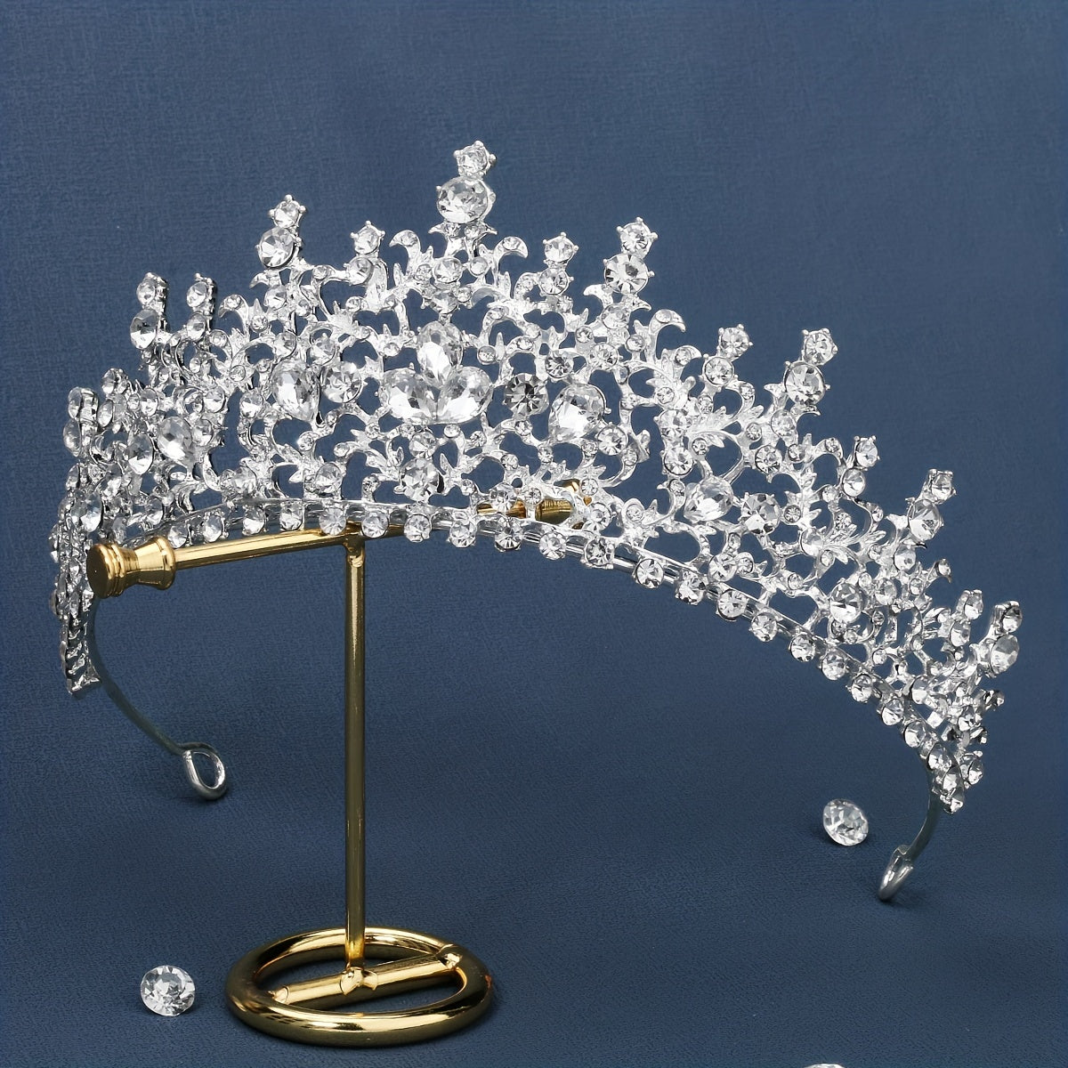 Rhinestone Crown Tiara Headband Baroque Style Bridal Hair Accessory
