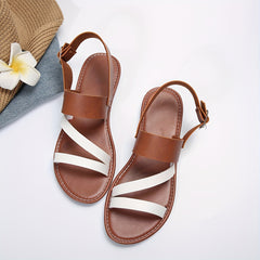 Women's Casual Flat Sandals Ankle Strap Buckle Outdoor Beach Sandals