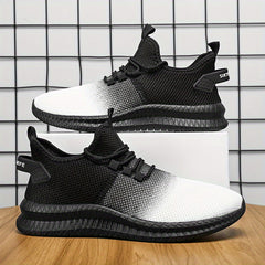 Men's Block Knitted Breathable Sneakers For Running