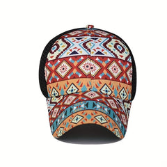 Boho Daisy Cow Print Ponytail Trucker Hat Mesh Baseball Cap