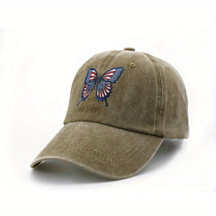 Butterfly Baseball Cap Washed Distressed Dad Hats Patriotic Cap
