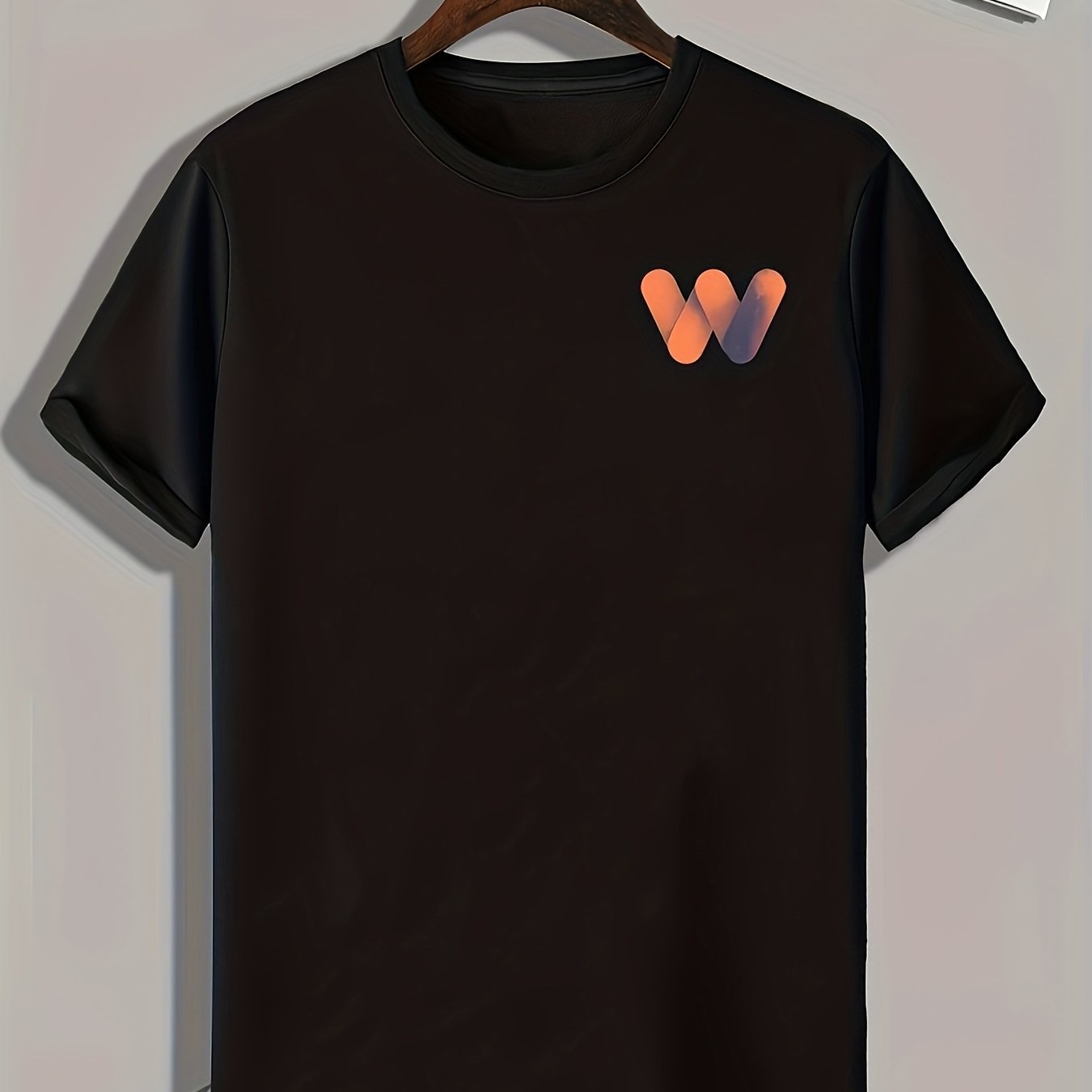 Letter W Print Men's T-shirt Casual Comfy Tees For Summer