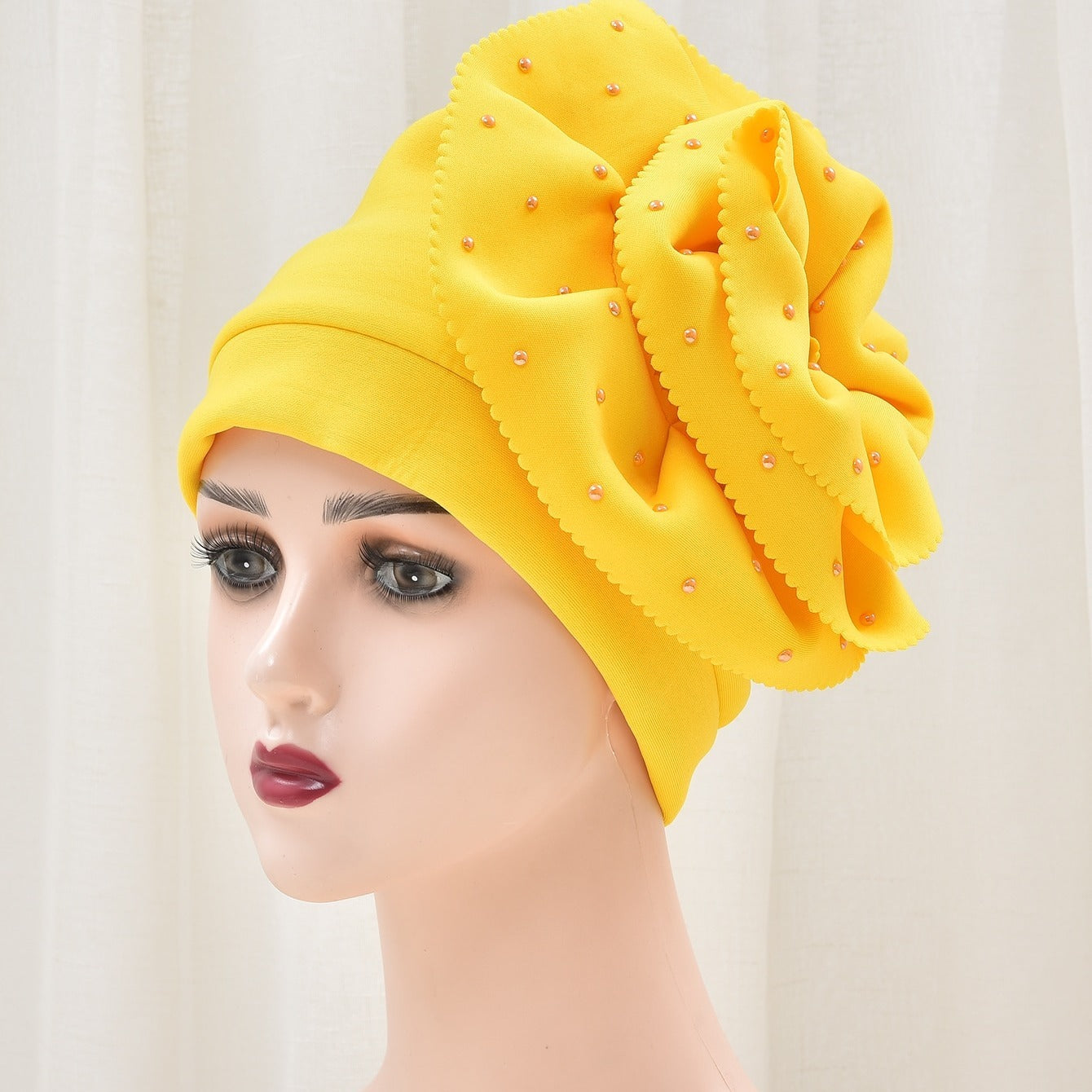 Turban Hair Cap Women Casual Big Flowers Head Hat Cap Headwear