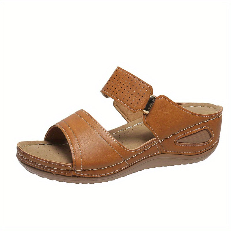 Women's Wedge Sandals Open Toe Outdoor Slides Slip On Anti-slip Sports Slippers