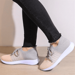 Women's Knitted Sports Shoes Breathable Non Slip Low Top Sneakers
