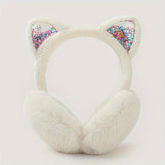 Festive Cat Ear Headphones Soft Faux Fur Ear Warmers