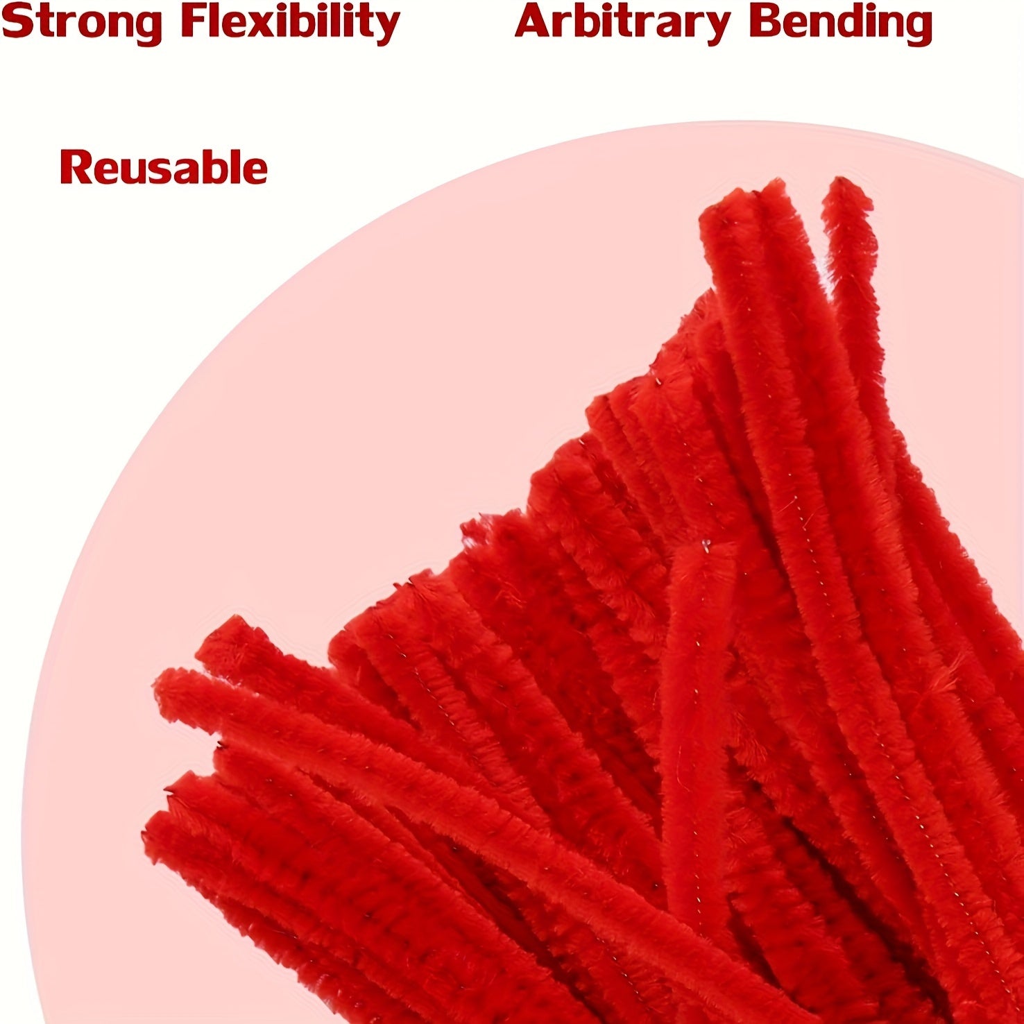 300pcs Red Chenille Rod Tube Cleaner Set for DIY Craft Art Decoration