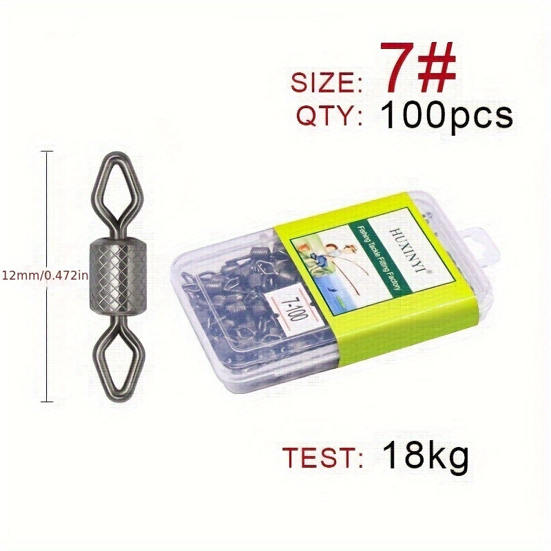 100pcs Fishing Swivel With Diamond Eye Fishing Line Connector