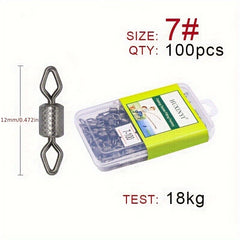 100pcs Fishing Swivel With Diamond Eye Fishing Line Connector