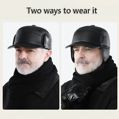 Velvet Windproof Ear Protection Cap Winter Warm Hat for Middle-Aged Men