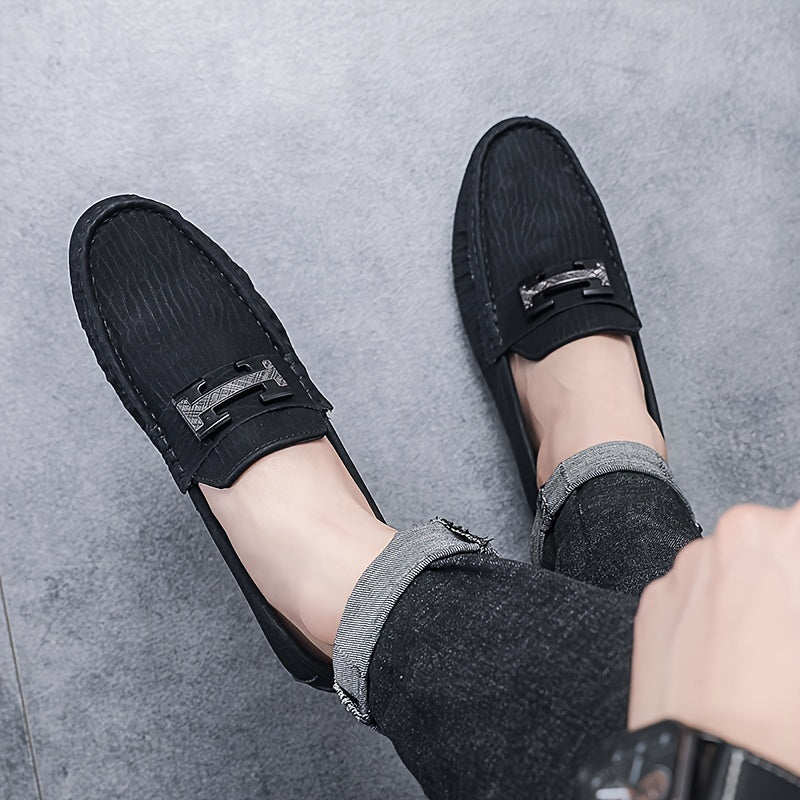 Men's Letter Decor Moccasin Loafer Shoes Non-slip Slip On Spring Summer