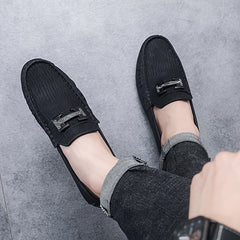 Men's Letter Decor Moccasin Loafer Shoes Non-slip Slip On Spring Summer