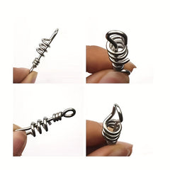 5pcs Stainless Steel Swivel Ring Fishing Rigs Hook Connector