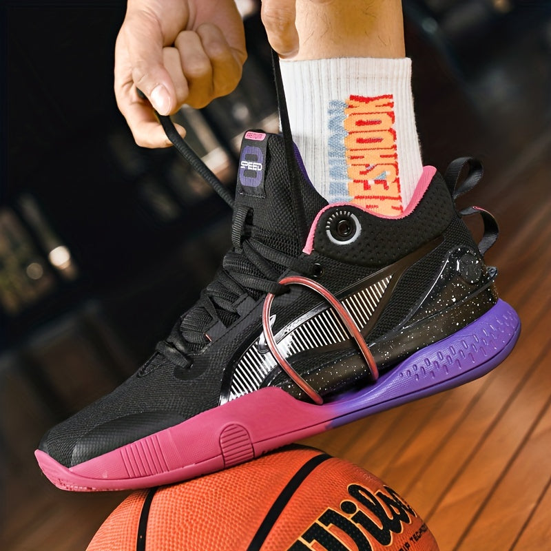 Men's Bball Shoes Comfy Non Slip Lace Up Sneakers