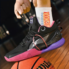 Men's Bball Shoes Comfy Non Slip Lace Up Sneakers