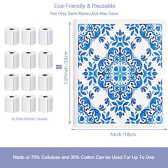 6pcs Kitchen Dish Cloths Reusable Wood Pulp Cotton Cleaning Cloths