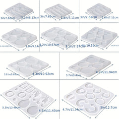 10pcs Resin Earring Pendants Silicone Mold Set For Epoxy Resin Jewelry Making