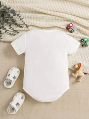 Letter Graphic Print Short Sleeve Onesie for Baby Boys and Girls