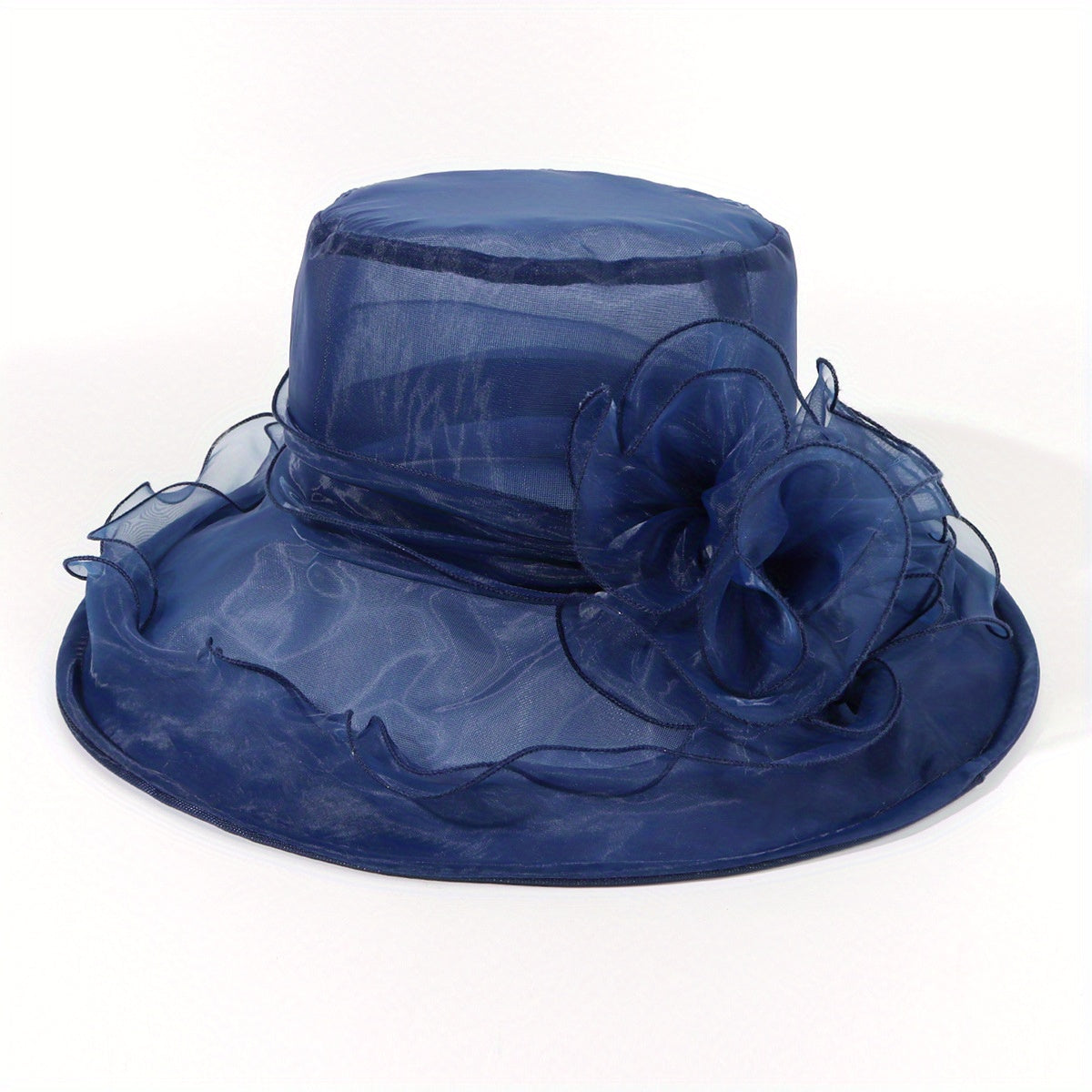Wide Brim Organza Sun Hats Candy Mesh Breathable Bucket Hat Lightweight