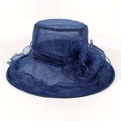 Wide Brim Organza Sun Hats Candy Mesh Breathable Bucket Hat Lightweight