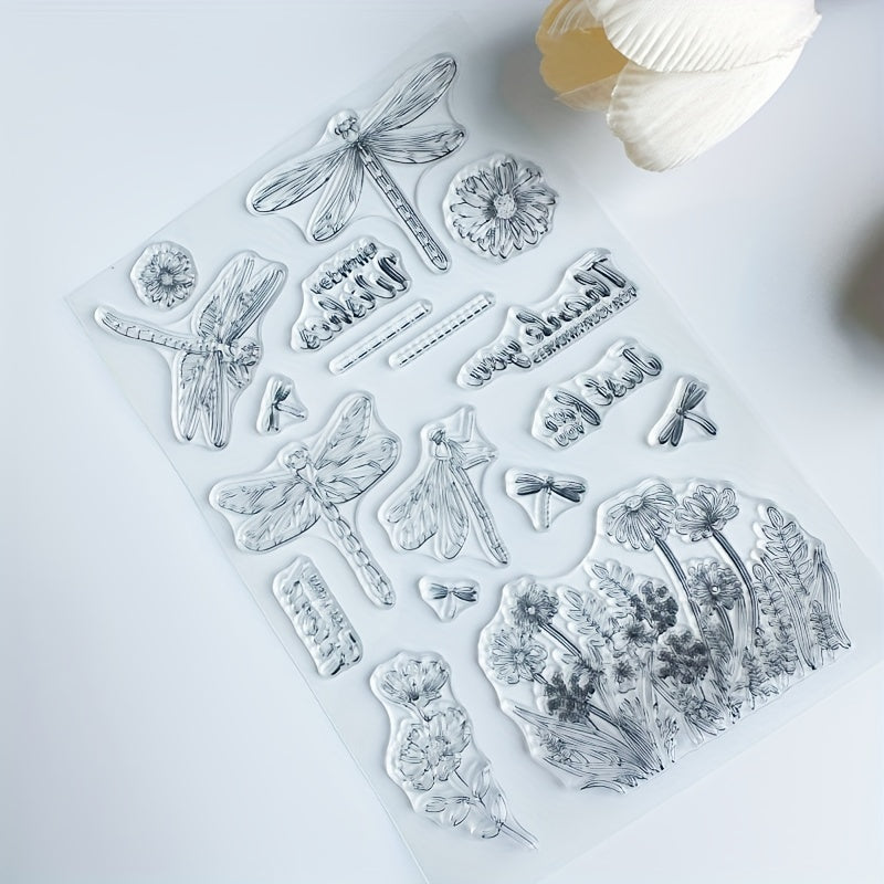 Dragonfly Birthday Transparent Silicone Seal for Card Making & DIY Decoration