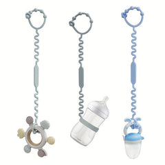 3pcs Silicone Stroller Straps Safely Hold Baby Toys Sippy Cups & More BPA