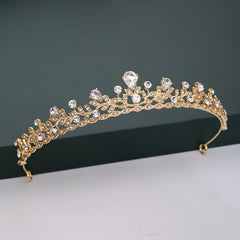 Vintage Crystal Crown Queen Tiara Wedding Jewelry Bridal Hair Accessories