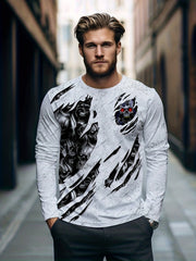 Skull 3D Print Men's Long Sleeve Tee Autumn Clothing