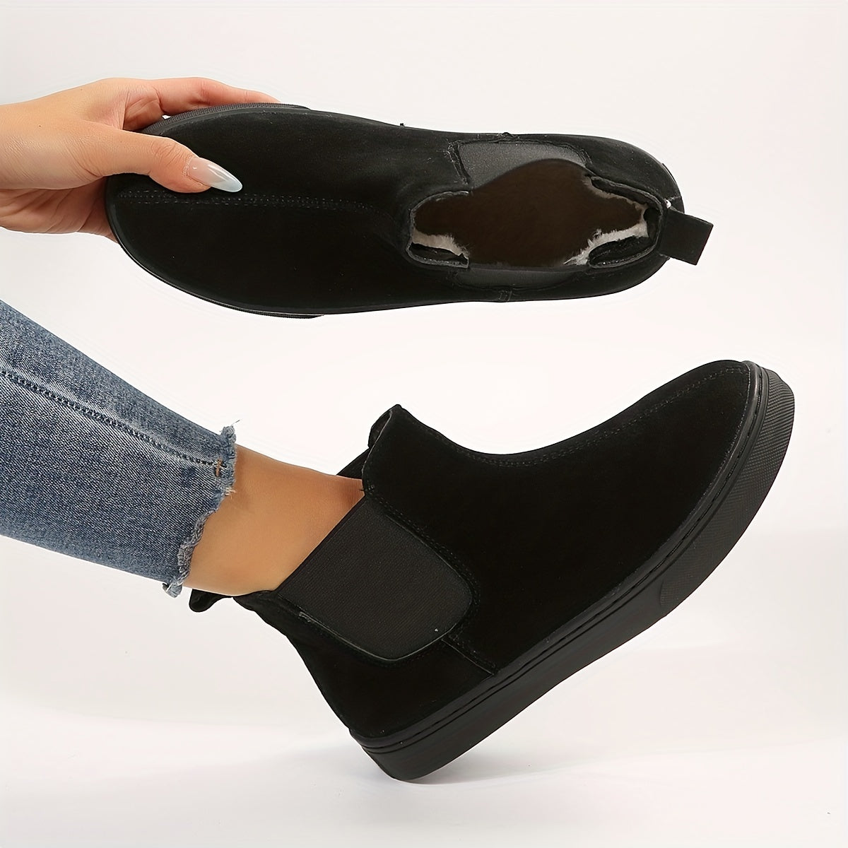 Women's Plush Lined Snow Boots Slip On Comfort Ankle Boots
