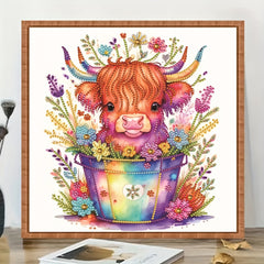 Cow Pattern Diamond Painting Kit Special Shape Crystal Partial DIY 5D Art Kit