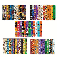 24PCS Halloween Slap Bracelets Spooky Party Wristbands Trick or Treat