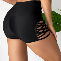 Cross Cut Out Lounge Bottoms Comfy Stretch Shorts Womens Loungewear