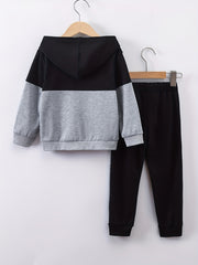 Boy's Clash Outfit 2pcs Hoodie & Sweatpants Set BOY Print