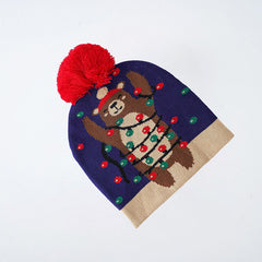 Bear Lantern Fur Ball Knitted Hat for Valentines
