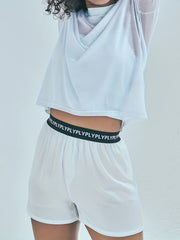 Letter Pattern Waist Fitness Causal Shorts for Women