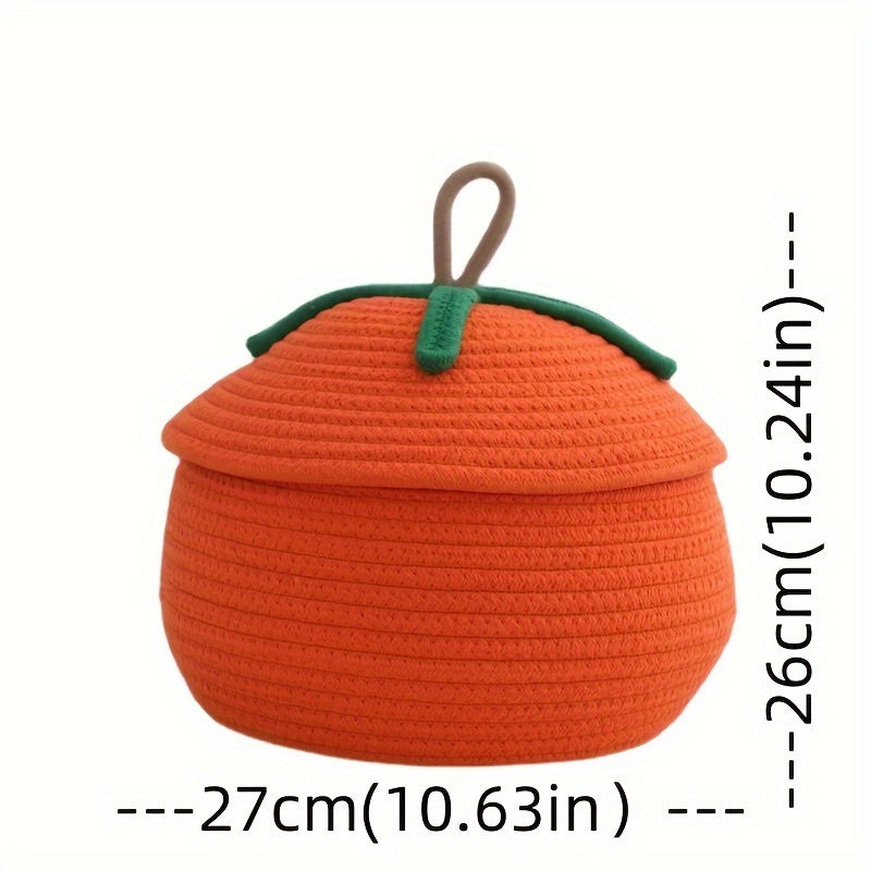 Cotton Rope Storage Box Pumpkin Shaped Desktop Storage Home Decor Year Gift