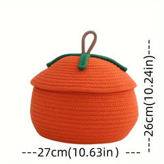 Cotton Rope Storage Box Pumpkin Shaped Desktop Storage Home Decor Year Gift