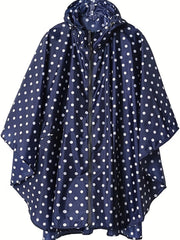 Polka Dot Lightweight Rain Poncho Jacket PU Raincoat