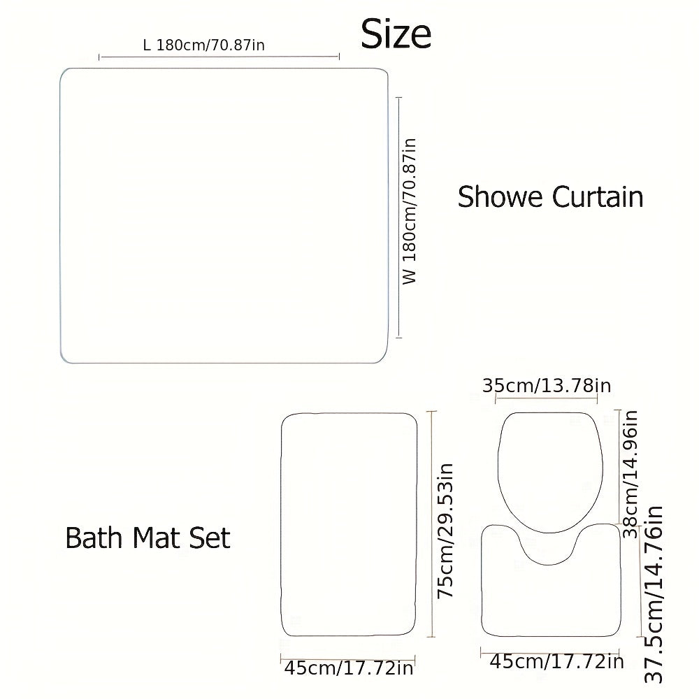 Jellyfish Shower Curtain Set with Bath Mats - Bathroom Decor